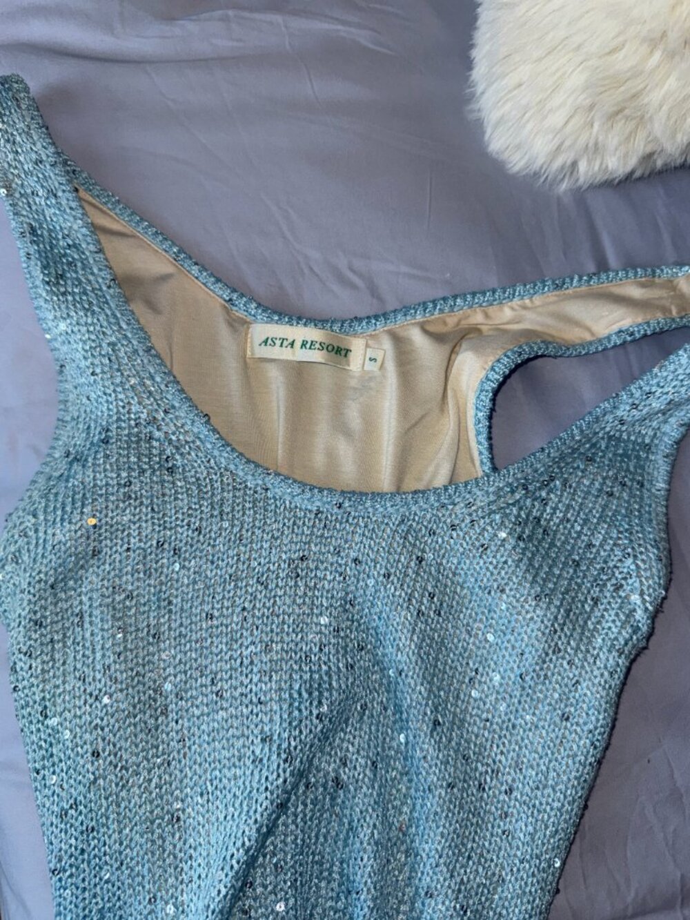 Asta Resort Ana Dress - Baia Blue Sequin - Picture 4 of 5